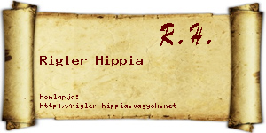Rigler Hippia névjegykártya